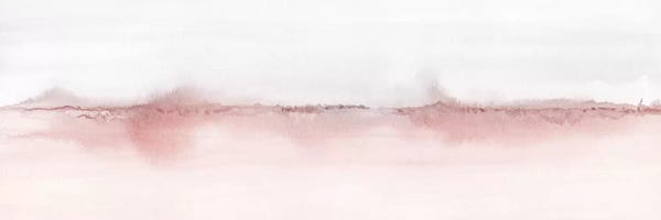 Office: Watercolor Landscape VI - Blush Pink And Gray - Panoramic by Nouveau Prints
