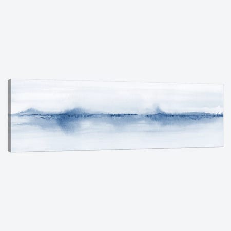 Watercolor Landscape V - Shades Of Blue - Panoramic Canvas Print #NUV132} by Nouveau Prints Canvas Art