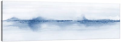 Watercolor Landscape V - Shades Of Blue - Panoramic Canvas Art Print - Nouveau Prints