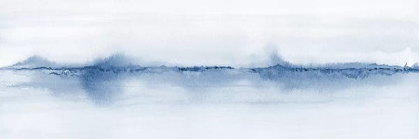 Abstract: Watercolor Landscape V - Shades Of Blue - Panoramic by Nouveau Prints