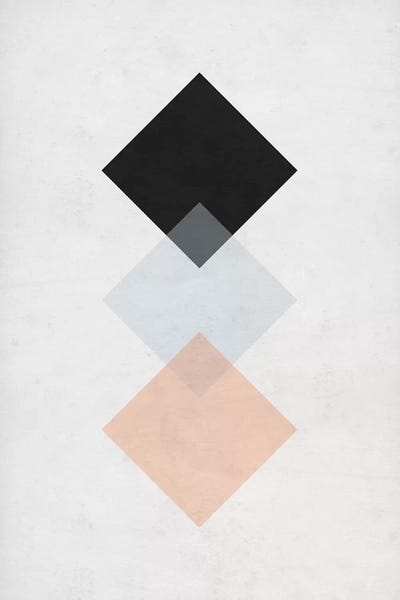 Squares - Gray Background by Nouveau Prints art print