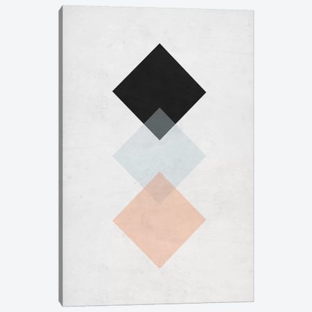 Squares - Gray Background Canvas Print #NUV141} by Nouveau Prints Art Print