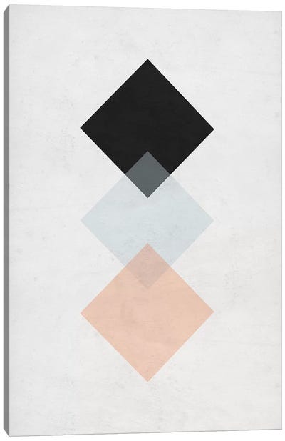 Squares - Gray Background Canvas Art Print - Nouveau Prints