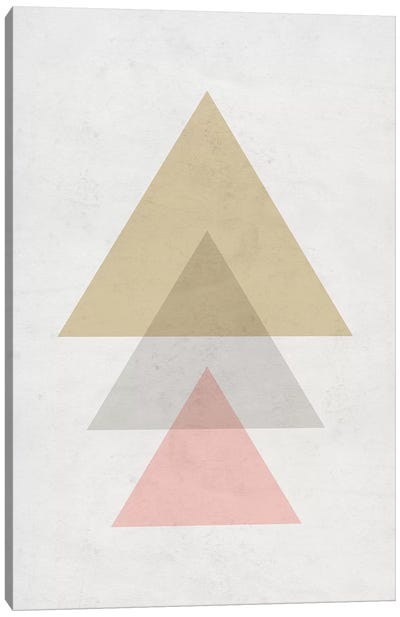 Triangles - Gray Background Canvas Art Print - Nouveau Prints