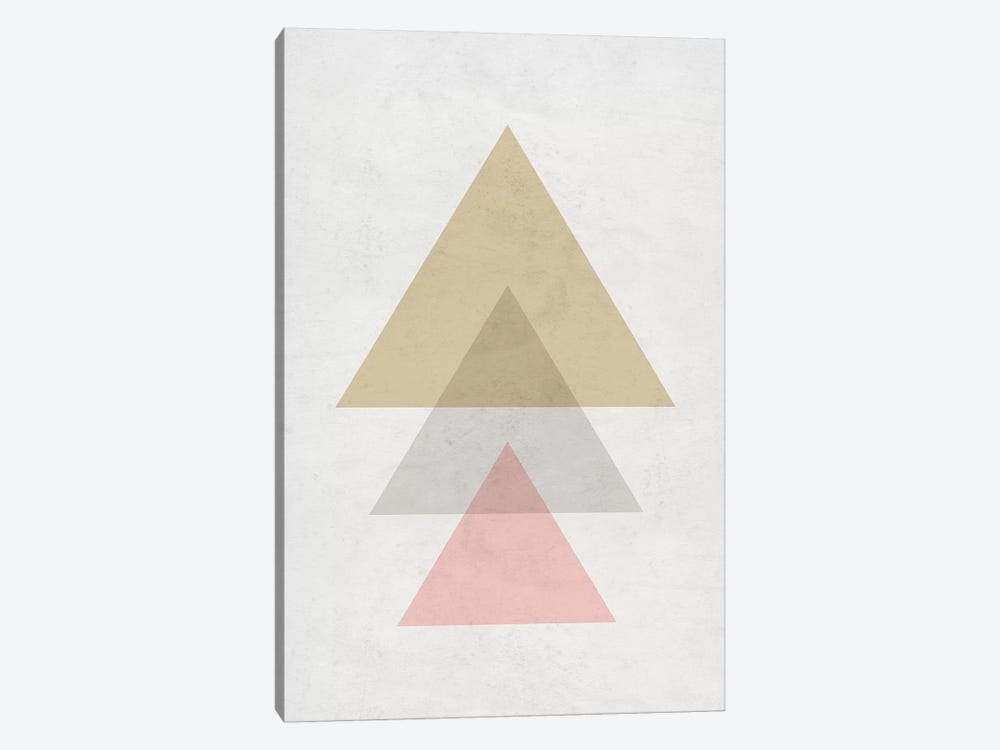 Triangles - Gray Background by Nouveau Prints 1-piece Canvas Art Print