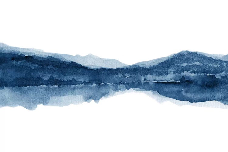 Watercolor Landscape X - Navy Blue