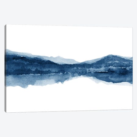 Watercolor Landscape X - Navy Blue Canvas Print #NUV145} by Nouveau Prints Canvas Art