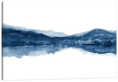 Watercolor Landscape X - Navy Blue Canvas Art Print - Nouveau Prints