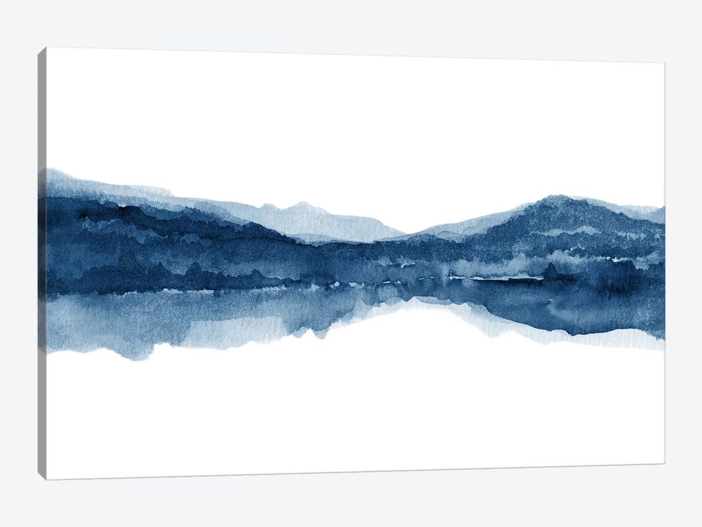 Watercolor Landscape X - Navy Blue by Nouveau Prints 1-piece Canvas Wall Art