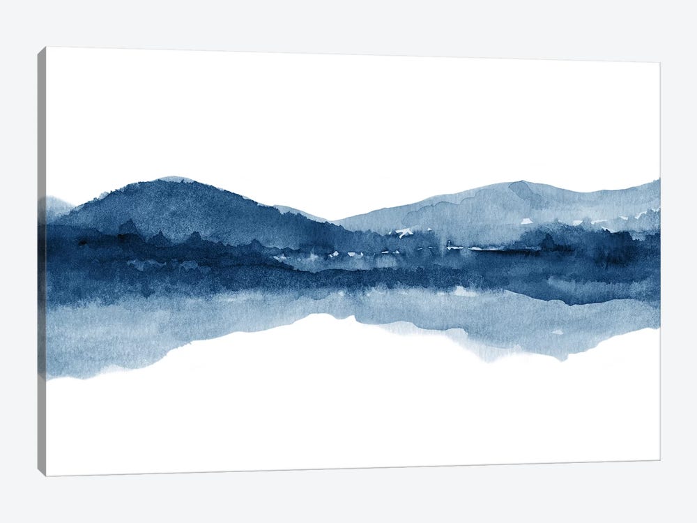 Watercolor Landscape Xi - Navy Blu - Canvas Art Print | Nouveau Prints