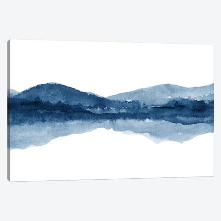 Watercolor Landscape Xi - Navy Blue Canvas Print #NUV146} by Nouveau Prints Canvas Artwork