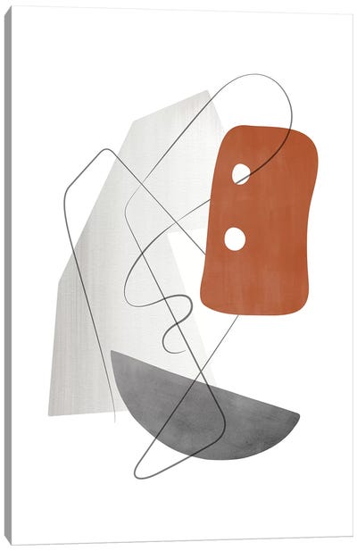 Abstract Composition With Lines Xiii Canvas Art Print - Nouveau Prints