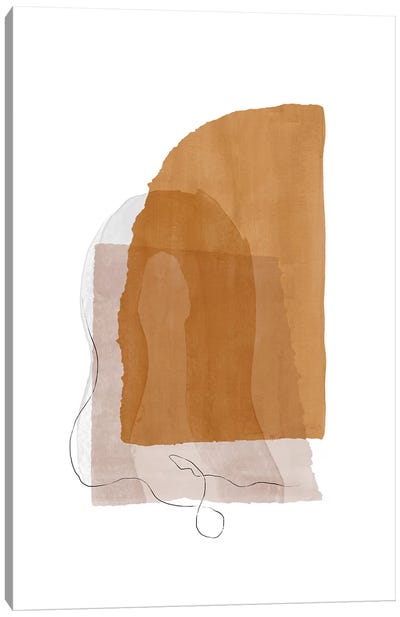 Fragment I - Camel Canvas Art Print - Adobe Abstracts
