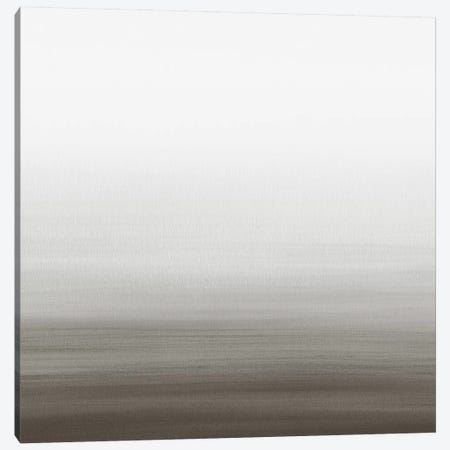 Watercolor Abstract Seascape Black And White - Square Canvas Print #NUV173} by Nouveau Prints Canvas Artwork