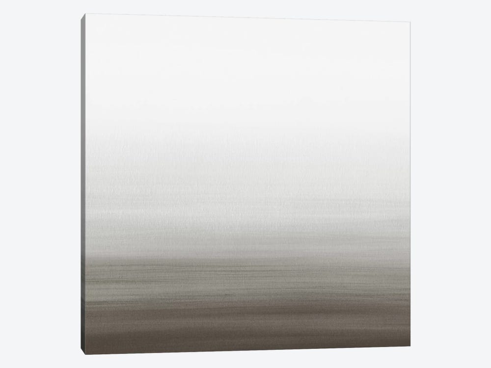 Watercolor Abstract Seascape Black And White - Square by Nouveau Prints 1-piece Canvas Print