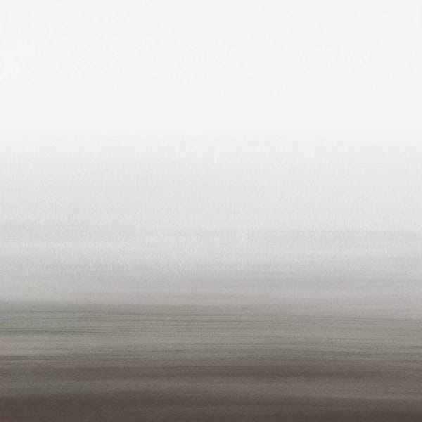 Linear Abstract: Watercolor Abstract Seascape Black And White - Square by Nouveau Prints