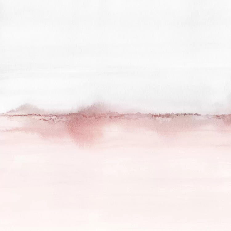 Watercolor Landscape VI - Blush Pink And Gray - Square