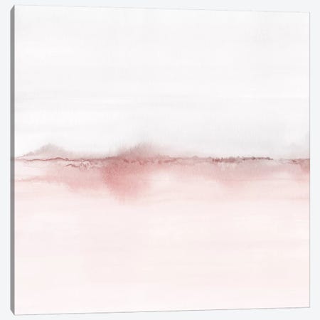 Watercolor Landscape VI - Blush Pink And Gray - Square Canvas Print #NUV176} by Nouveau Prints Canvas Art Print