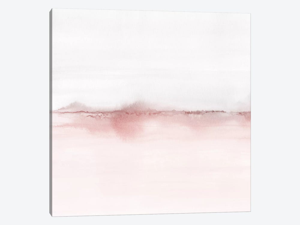 Watercolor Landscape VI - Blush Pink And Gray - Square by Nouveau Prints 1-piece Canvas Artwork