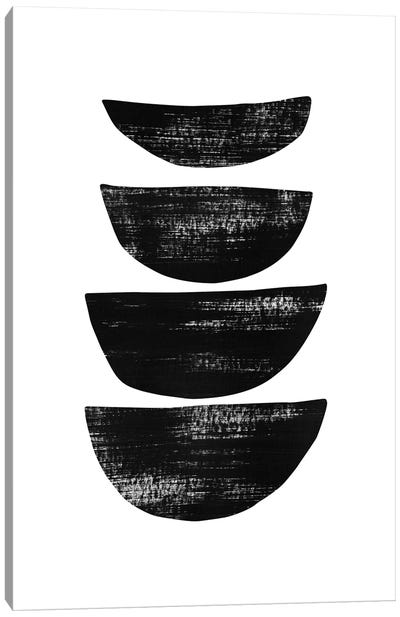 Abstraction IV Black Canvas Art Print - Scandinavian Décor