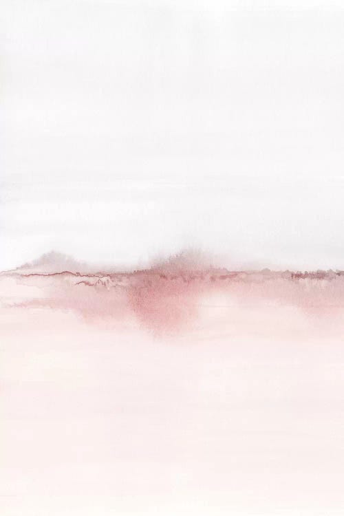 Watercolor Landscape VI - Blush Pink And Gray 1/2