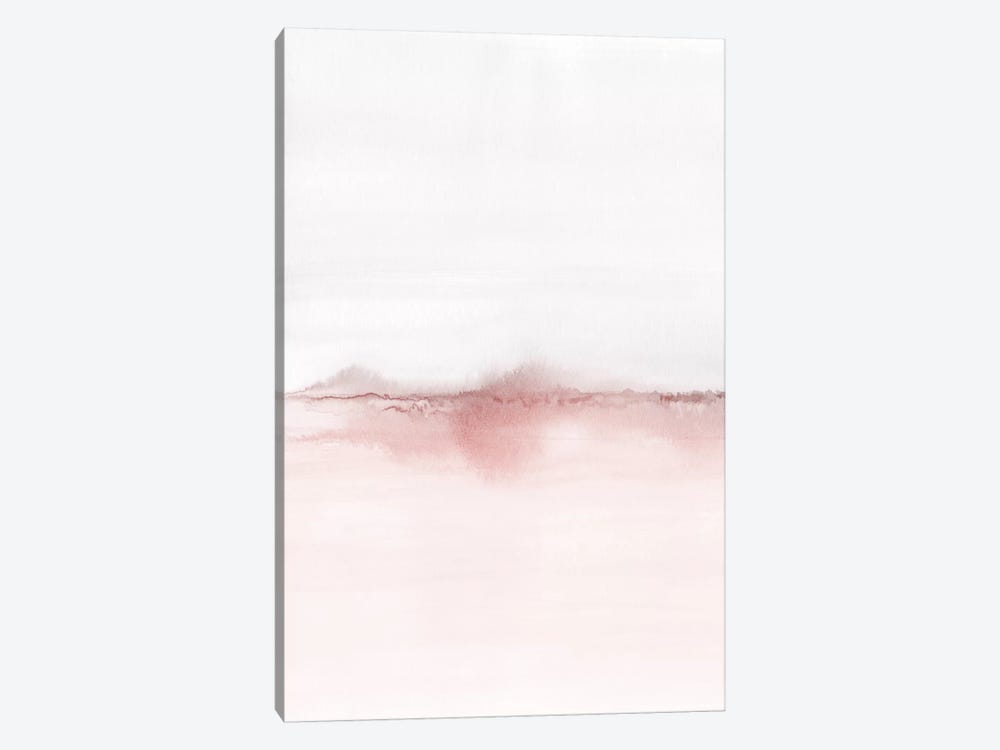 Watercolor Landscape VI - Blush Pink And Gray 1/2 1-piece Canvas Print