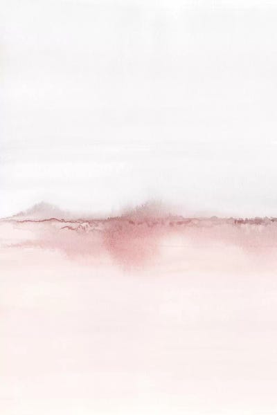 Linear Abstract: Watercolor Landscape VI - Blush Pink And Gray 1/2 by Nouveau Prints