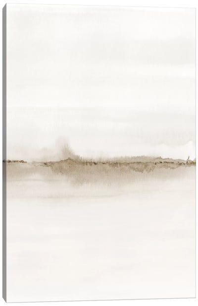 Watercolor Landscape VII - Shades Of Sepia 2/2 Canvas Art Print - Linear Abstract Art