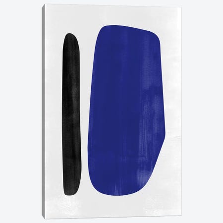 Abstraction In Black And Blue I Canvas Print #NUV184} by Nouveau Prints Canvas Artwork