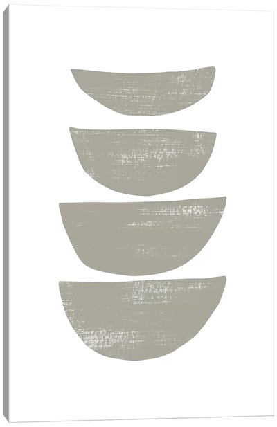 Abstraction IV Gray Canvas Art Print - Abstract Shapes & Patterns