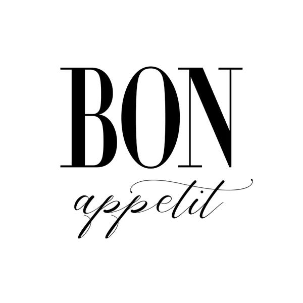 Typography: Bon Appetit by Nouveau Prints