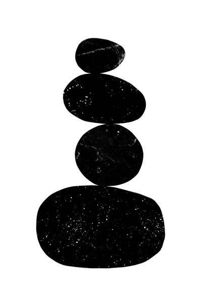 Black & White Minimalist Décor: Black Pebbles I by Nouveau Prints