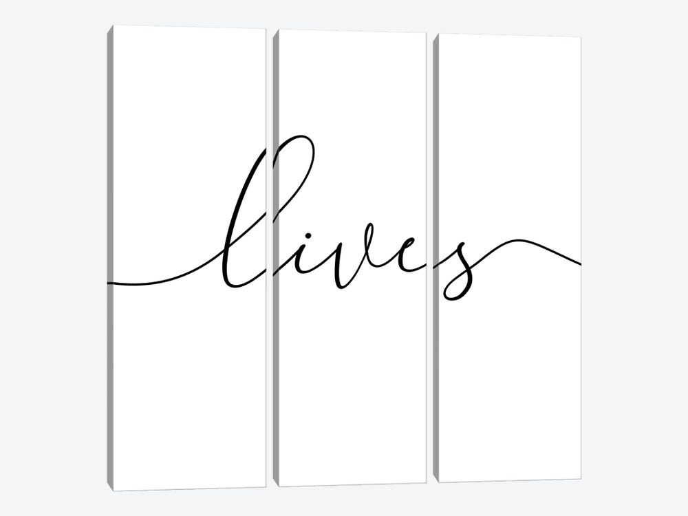 Love Lives Here II - Square by Nouveau Prints 3-piece Canvas Wall Art