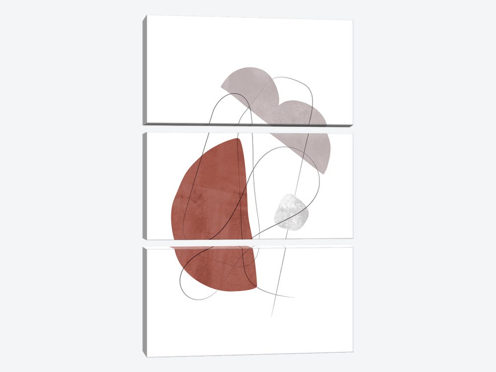 Abstract Composition With Lines XVI by Nouveau Prints 3-piece Canvas Art Print