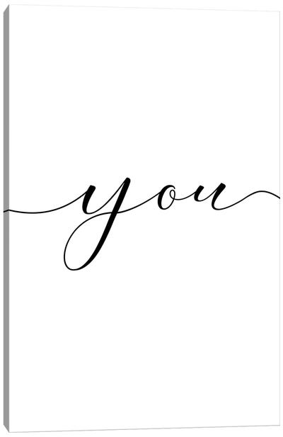 You And Me I - Portrait Canvas Art Print - Love Typography