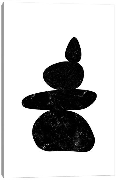 Black Pebbles III Canvas Art Print - Japandi