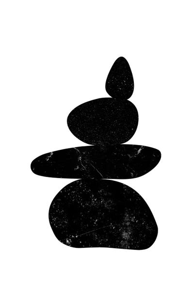 Japandi: Black Pebbles III by Nouveau Prints
