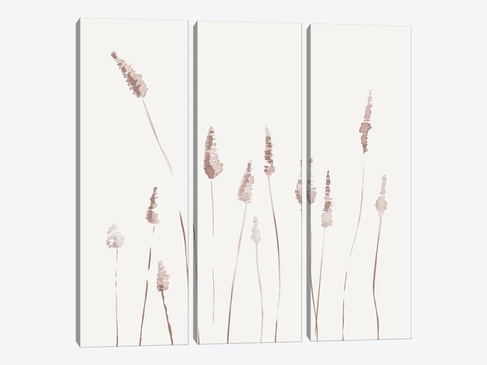 Watercolor Reeds - Square by Nouveau Prints 3-piece Canvas Art Print