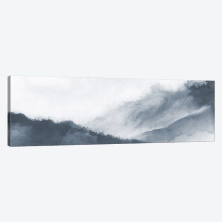 Misty mountains in gray watercolor - Panoramic Canvas Print #NUV237} by Nouveau Prints Canvas Wall Art