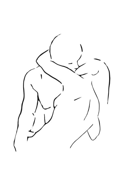 Lovers body sketch II - Black And White