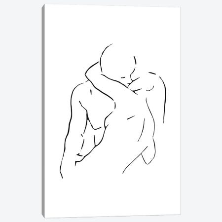 Lovers body sketch II - Black And White Canvas Print #NUV245} by Nouveau Prints Canvas Print