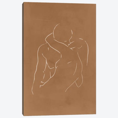 Lovers body sketch - Camel Canvas Print #NUV246} by Nouveau Prints Canvas Art Print