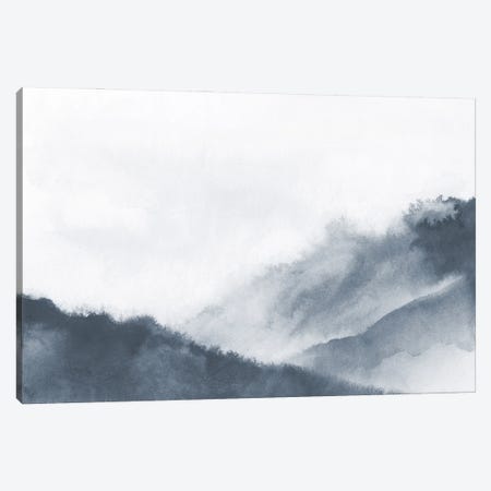 Misty Mountains In Gray Watercolor Canvas Print #NUV249} by Nouveau Prints Canvas Artwork