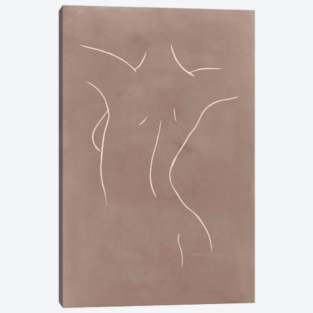 Female Body Sketch - Clay Canvas Print #NUV253} by Nouveau Prints Canvas Print