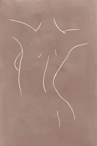 Silhouettes: Female Body Sketch - Clay by Nouveau Prints