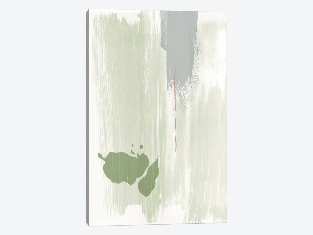 Olive green abstract painting by Nouveau Prints 1-piece Canvas Art Print