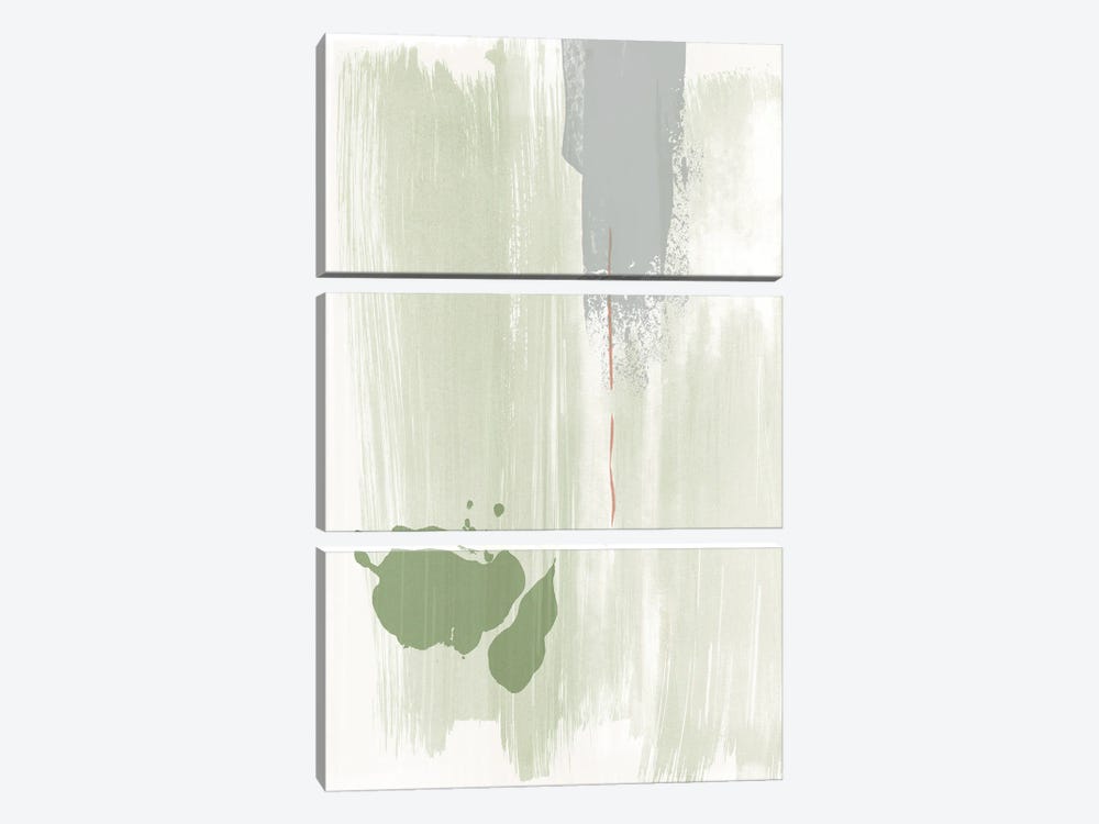 Olive green abstract painting by Nouveau Prints 3-piece Canvas Art Print