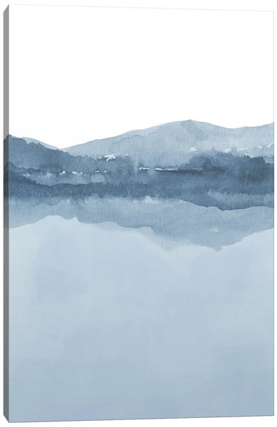 Watercolor Landscape III Shades Of Blue - 2/2 Canvas Art Print - Nouveau Prints