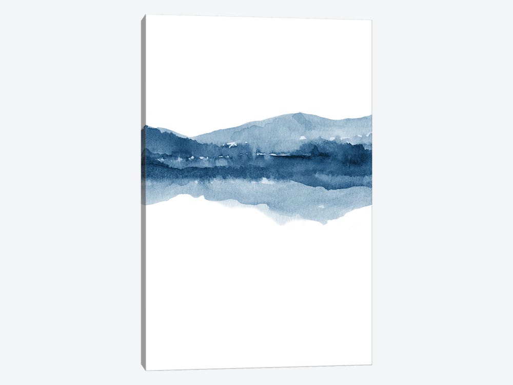 Watercolor Landscape X Navy Blue - 2/2 by Nouveau Prints 1-piece Canvas Artwork