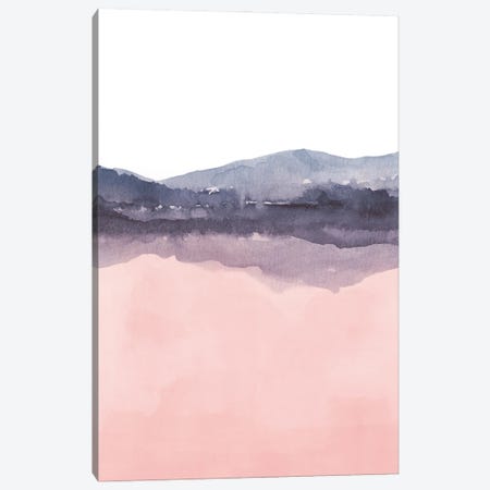 Watercolor Landscape Iv Indigo & Blush Pink - 2/2 Canvas Print #NUV272} by Nouveau Prints Art Print